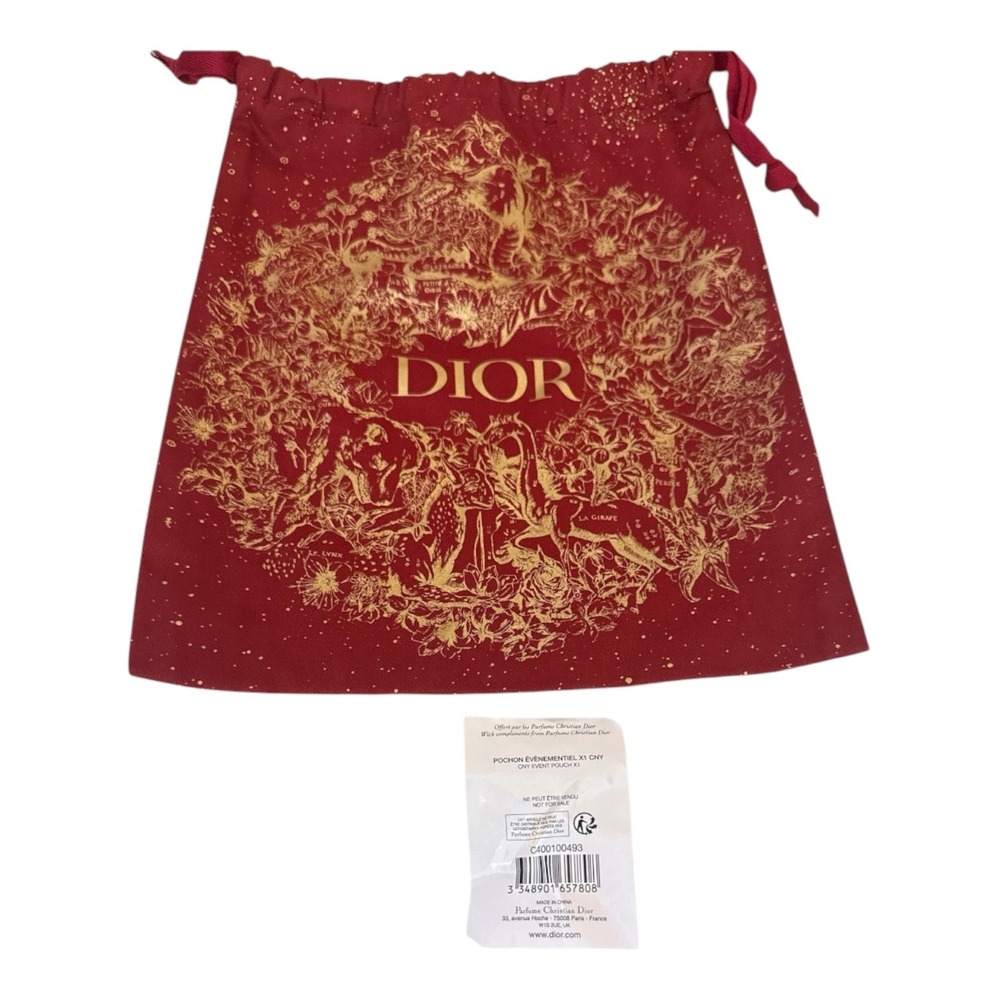 Christian Dior Beauty GWP New Year 2023 Red Gold Drawstring Pouch CNY Ltd